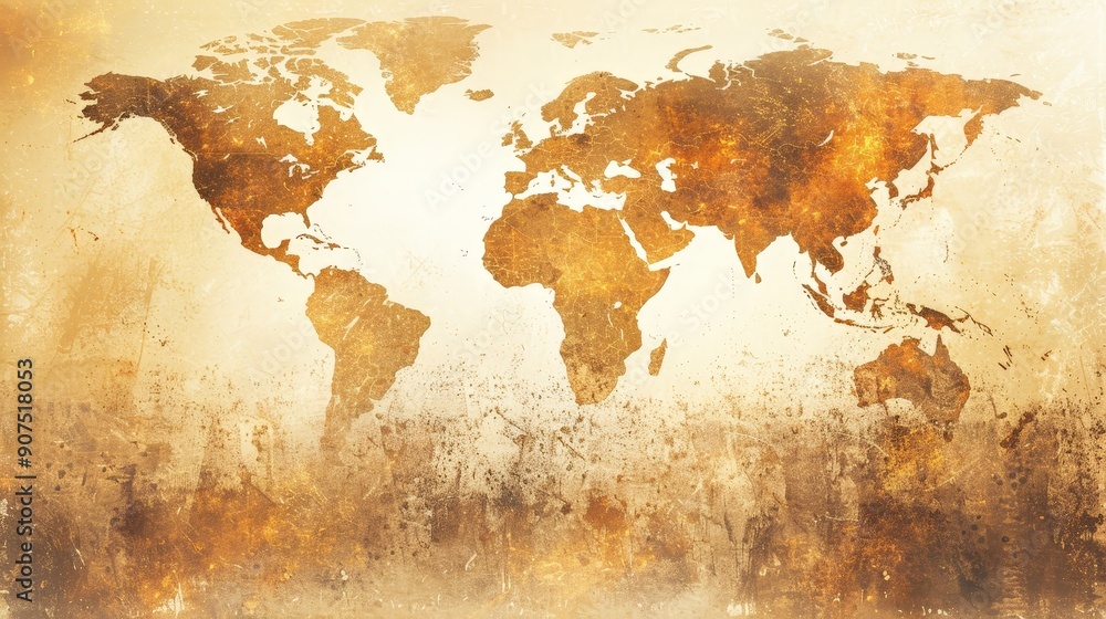 Fototapeta premium Visualization of Global Graph Showing Extreme Drought Zones on Earth