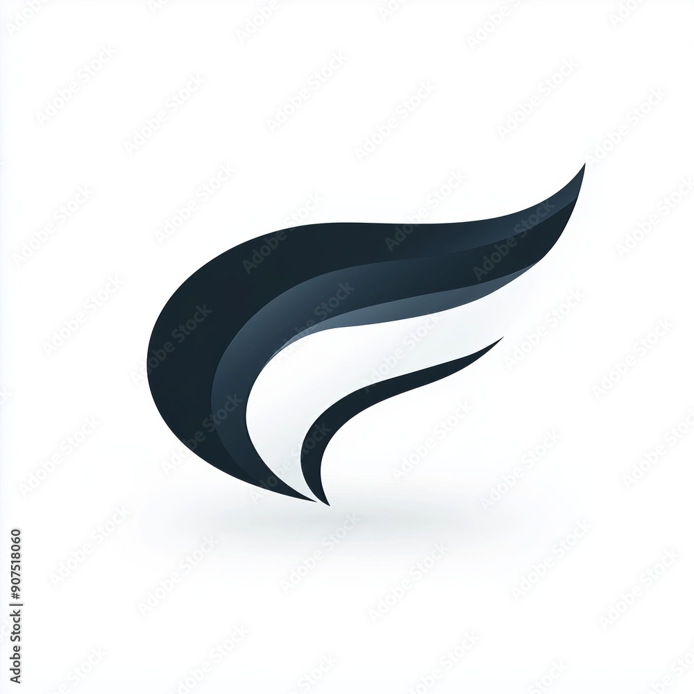 Stylized Abstract Wave Logo Design Stylized Abstract Wave Logo Design