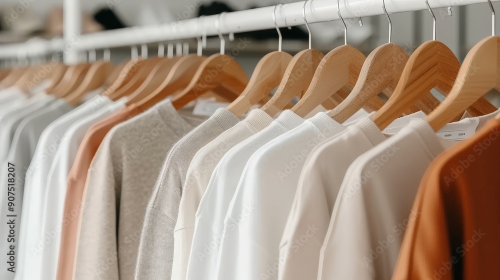 custom made wallpaper toronto digitalStylish Clothing Hanging on Display at Modern Boutique Shop