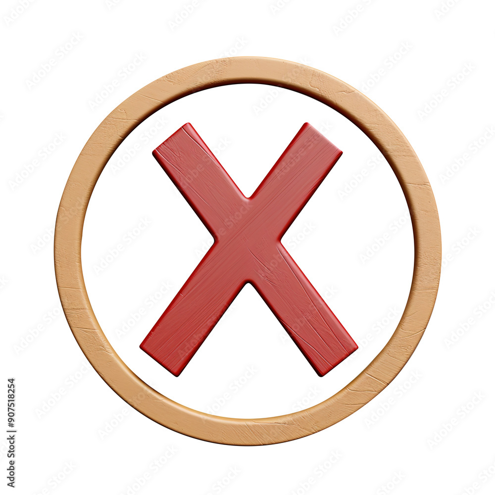 Obraz premium 3d render of a red mark on transparent background, clipping path, png, 