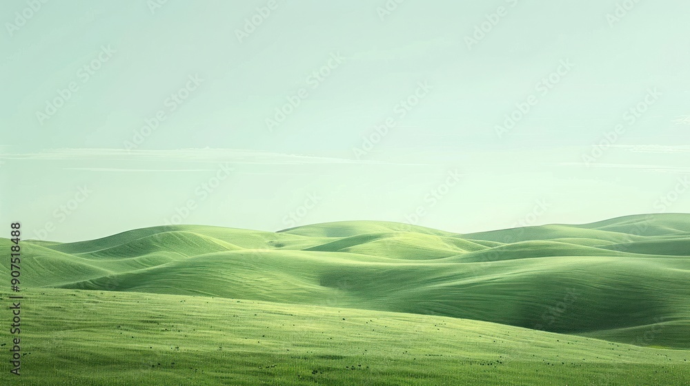Rolling Green Hills Under a Blue Sky. Rolling Green Hills Under a Blue Sky.