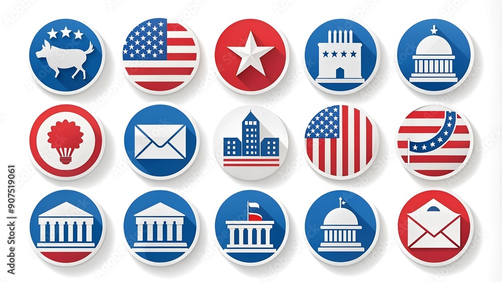 Presidential Election Day: A Symbol of Democracy - Vector Icon Set Generative AI Presidential Election Day: A Symbol of Democracy - Vector Icon Set Generative AI