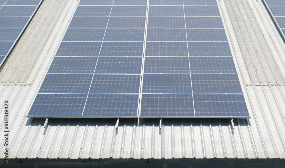 Fototapeta premium Solar rooftop system pattern background.