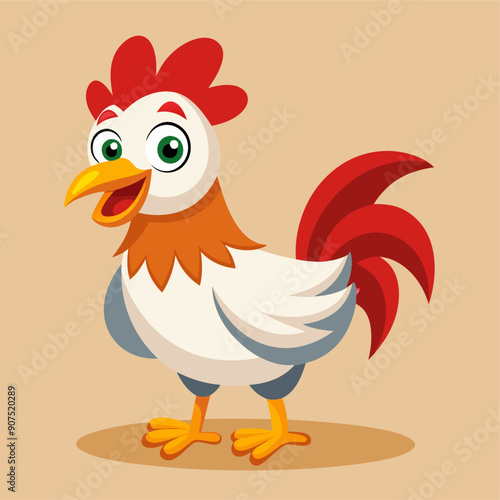 Pollo o gallo de caricatura dando like alegre y no tan realista que sea mas como caricatura que funcione para una polleria