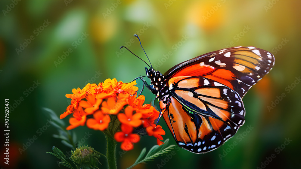 Fototapeta premium digital render of a monarch butterfly