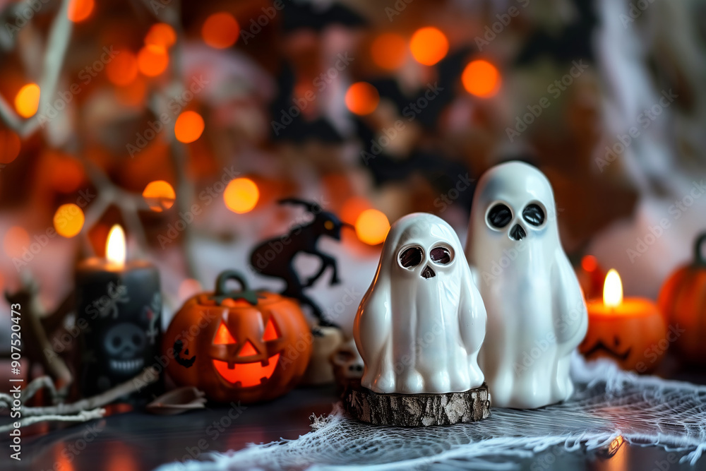 Halloween Decorations with Ghosts and Pumpkins Halloween Decorations with Ghosts and Pumpkins