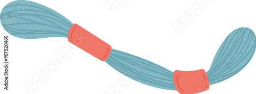 Knit wool thread, vector tailor craft accessories element, flat fashion decoration illustration, hand drawn sewing supplies design, cartoon embroidery tool object,