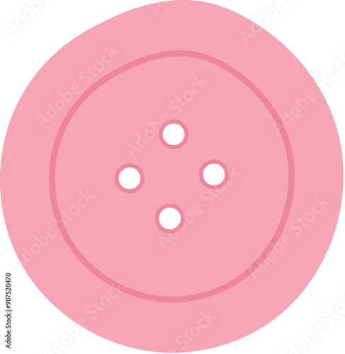Embroidery button icon, cartoon dressmaking supplies object, hand drawn sewing accessories illustration, vector tailor craft tool design, flat embroidery decoration element,