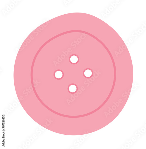 Embroidery button sticker, flat sewing decoration design, cartoon tailor craft accessories element, hand drawn embroidery tool illustration, vector fashion supplies object,