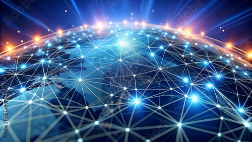 Wallpaper Mural Abstract Data Network: Intertwined Lines and Nodes Representing Global Connectivity  generative AI Torontodigital.ca