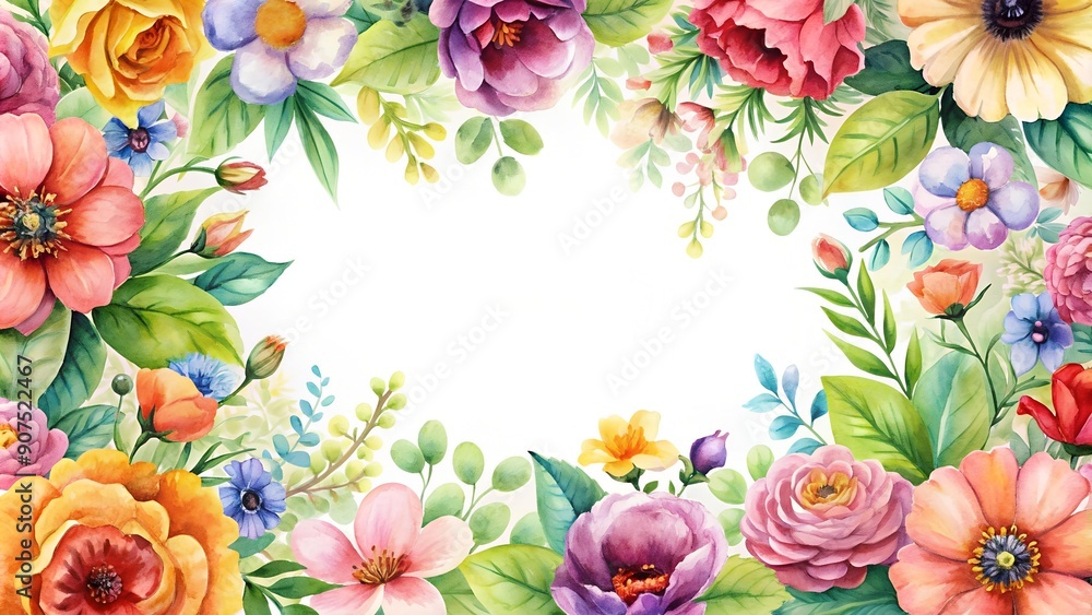A Symphony of Watercolor Blooms: An Invitation to a Floral Extravaganza generative AI A Symphony of Watercolor Blooms: An Invitation to a Floral Extravaganza generative AI