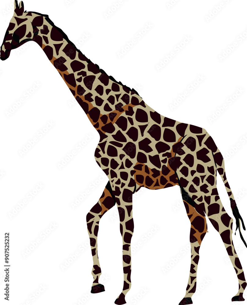 Fototapeta premium jirafa dibujo, giraffes, giraffe cartoon clipart isolated on transparent background