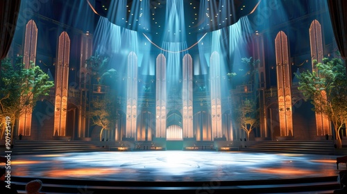 Majestic Stage Setting With Dramatic Lighting