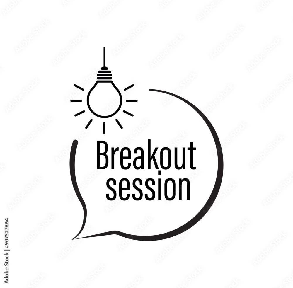 Obraz premium Breakout session sign on white background