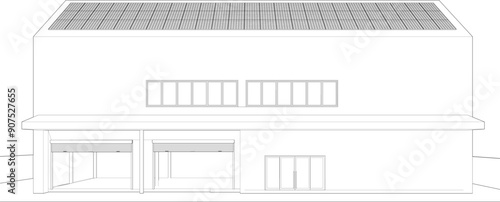 3D illustration of building project