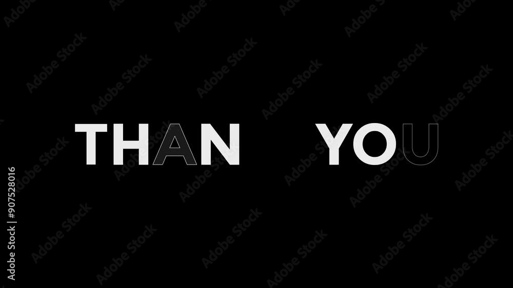 Flicker Thank You Text animation on black screen , 4K Footage video. Flicker Thank You Text animation on black screen , 4K Footage video.