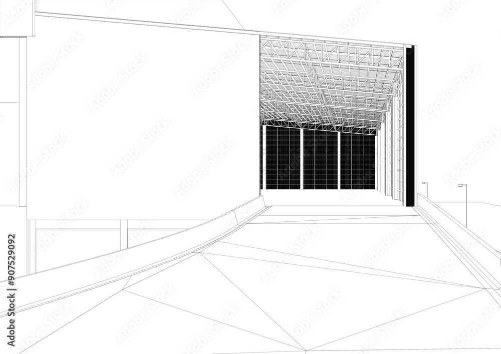 Fototapeta premium 3D illustration of building project