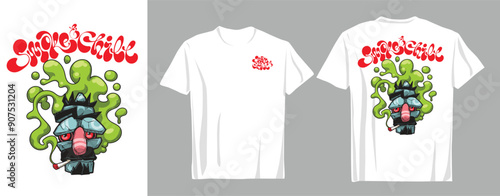 Design T Shirt weeds modern street art graffiti urban theme smoking weed Adobe Illustrator Artwork