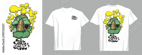Design T Shirt weeds modern street art graffiti urban theme smoking weed Adobe Illustrator Artwork