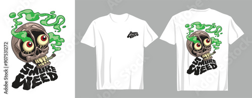 Design T Shirt weeds modern street art graffiti urban theme smoking weed Adobe Illustrator Artwork