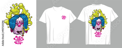 Design T Shirt weeds modern street art graffiti urban theme smoking weed Adobe Illustrator Artwork