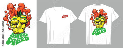 Design T Shirt weeds modern street art graffiti urban theme smoking weed Adobe Illustrator Artwork
