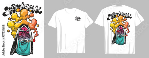 Design T Shirt weeds modern street art graffiti urban theme smoking weed Adobe Illustrator Artwork