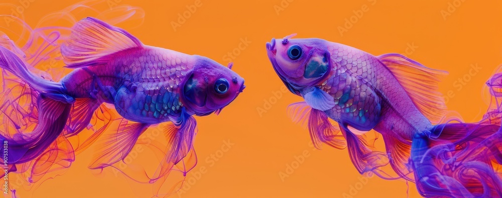 Two Purple Fish in Motion Two Purple Fish in Motion