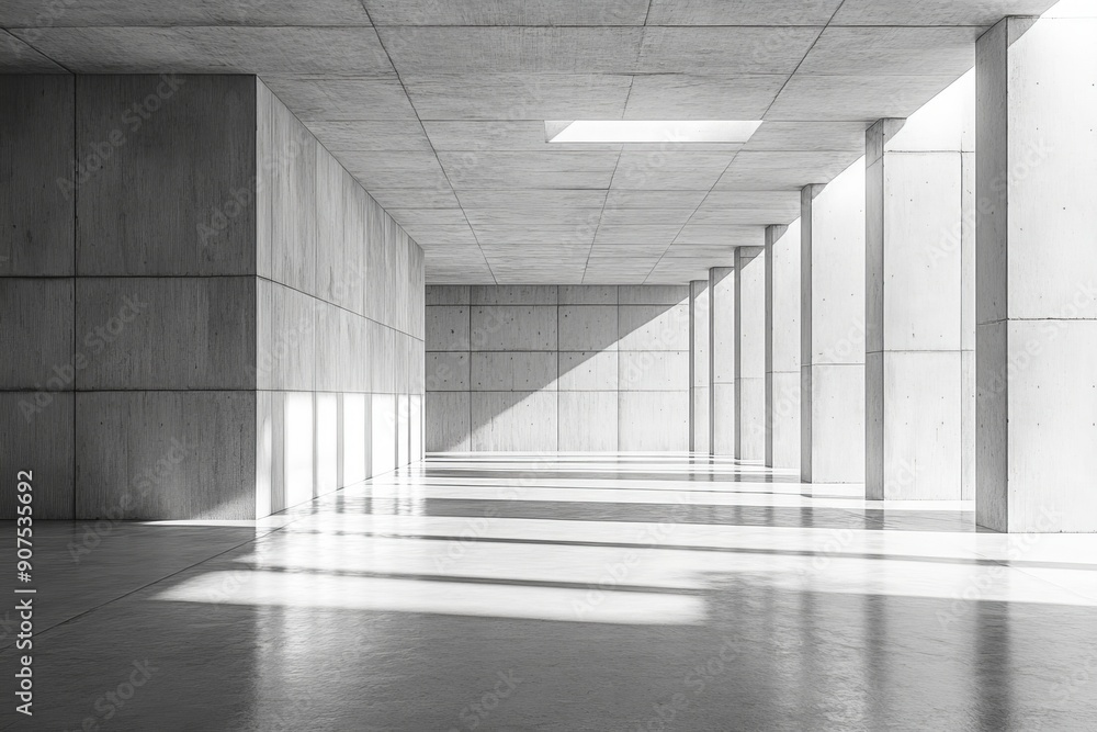 3d render of empty concrete room, Generative AI 3d render of empty concrete room, Generative AI