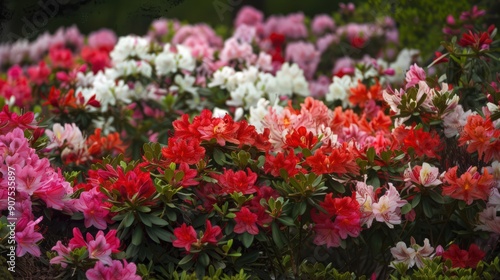 Azaleas, with their profusion of vibrant blooms in shades of pink, red, and white, transforming gardens into colorful tapestries.