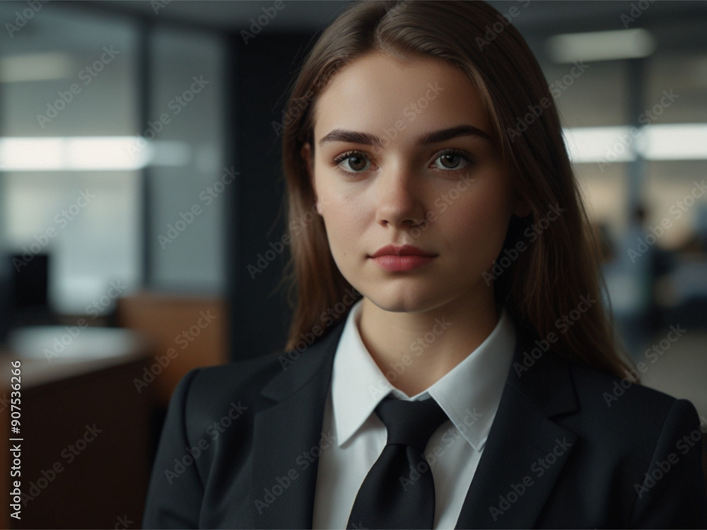 Beautiful Business Model in Black Business Suit Beautiful Business Model in Black Business Suit