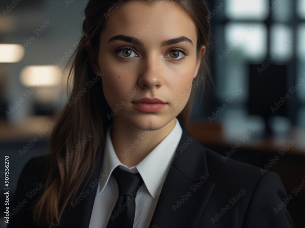 Beautiful Business Model in Black Business Suit Beautiful Business Model in Black Business Suit