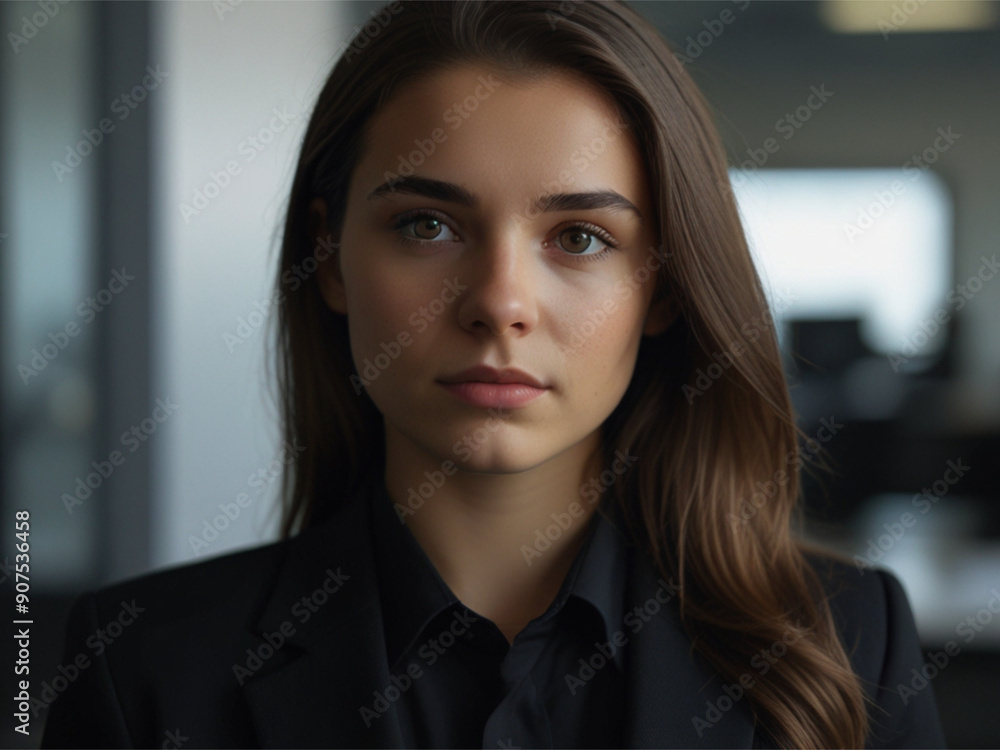 Beautiful Business Model in Black Business Suit Beautiful Business Model in Black Business Suit