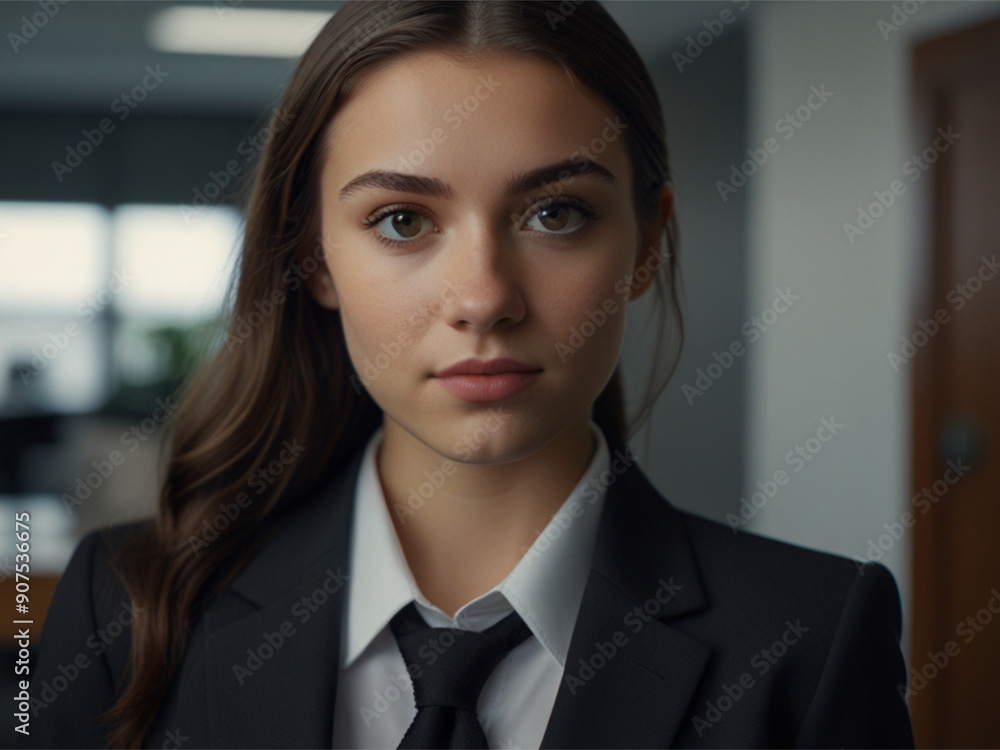 Beautiful Business Model in Black Business Suit Beautiful Business Model in Black Business Suit