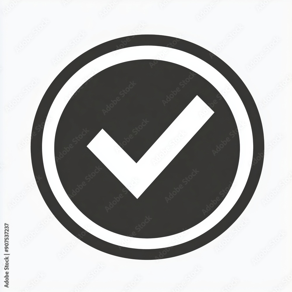 Stylized Black Checkmark in a Circular Design Stylized Black Checkmark in a Circular Design