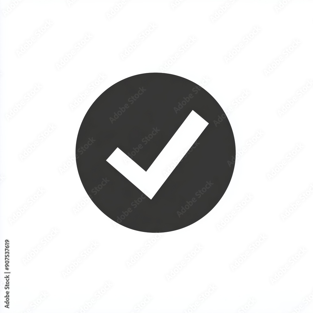Circular Check Mark Symbol for Approval and Confirmation Circular Check Mark Symbol for Approval and Confirmation