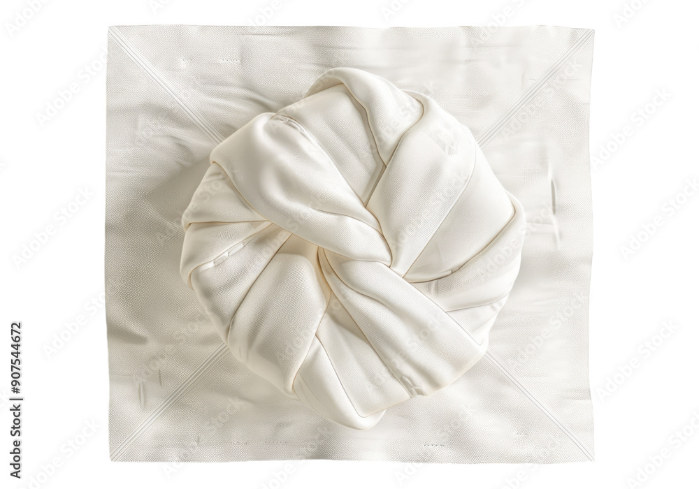 white napkin with knot isolated on transparent background. white napkin with knot isolated on transparent background.