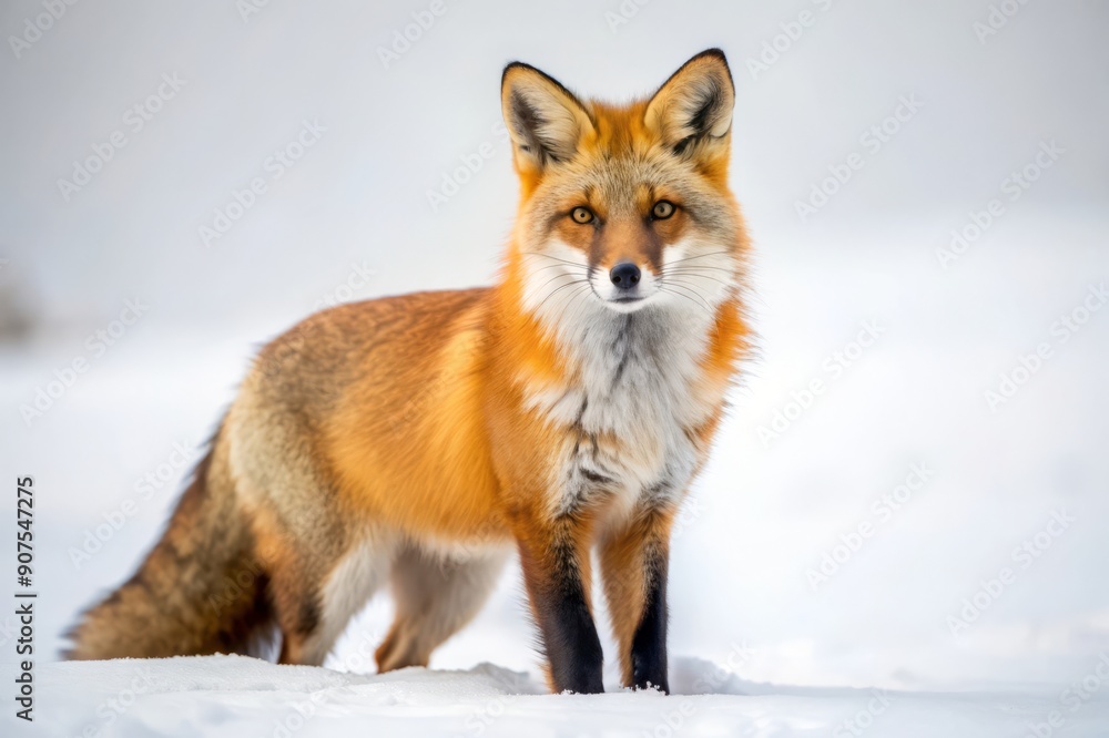 Red Fox Standing in Snow. Red Fox Standing in Snow.