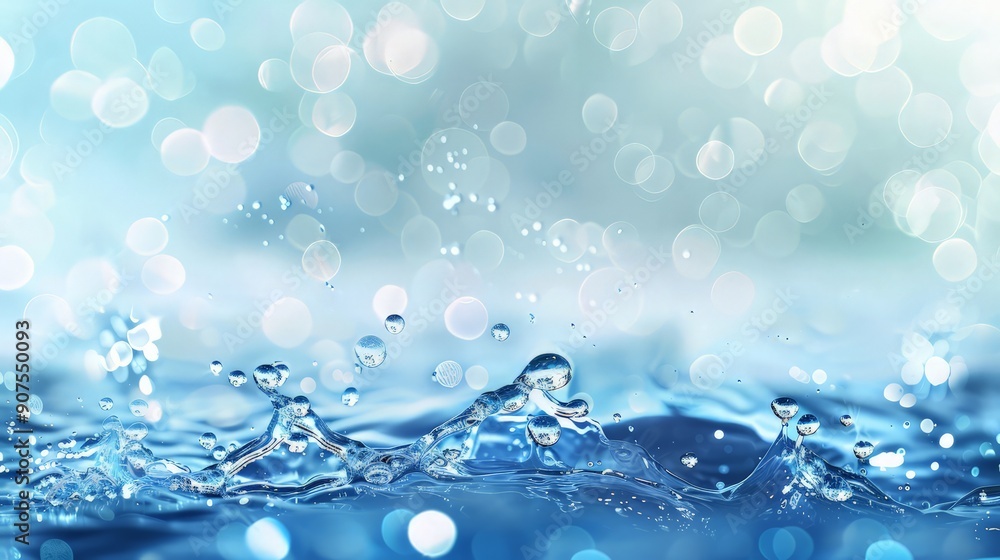 Bubbles and splashes of fresh water close up. beautiful abstract blue background Bubbles and splashes of fresh water close up. beautiful abstract blue background