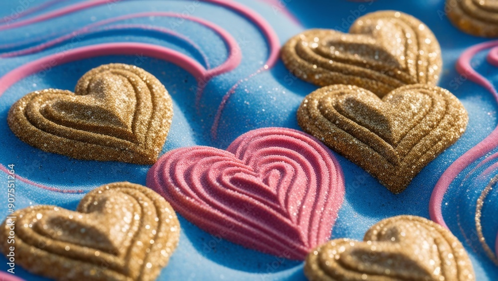 Abstract background illustration heart shaped candies Abstract background illustration heart shaped candies