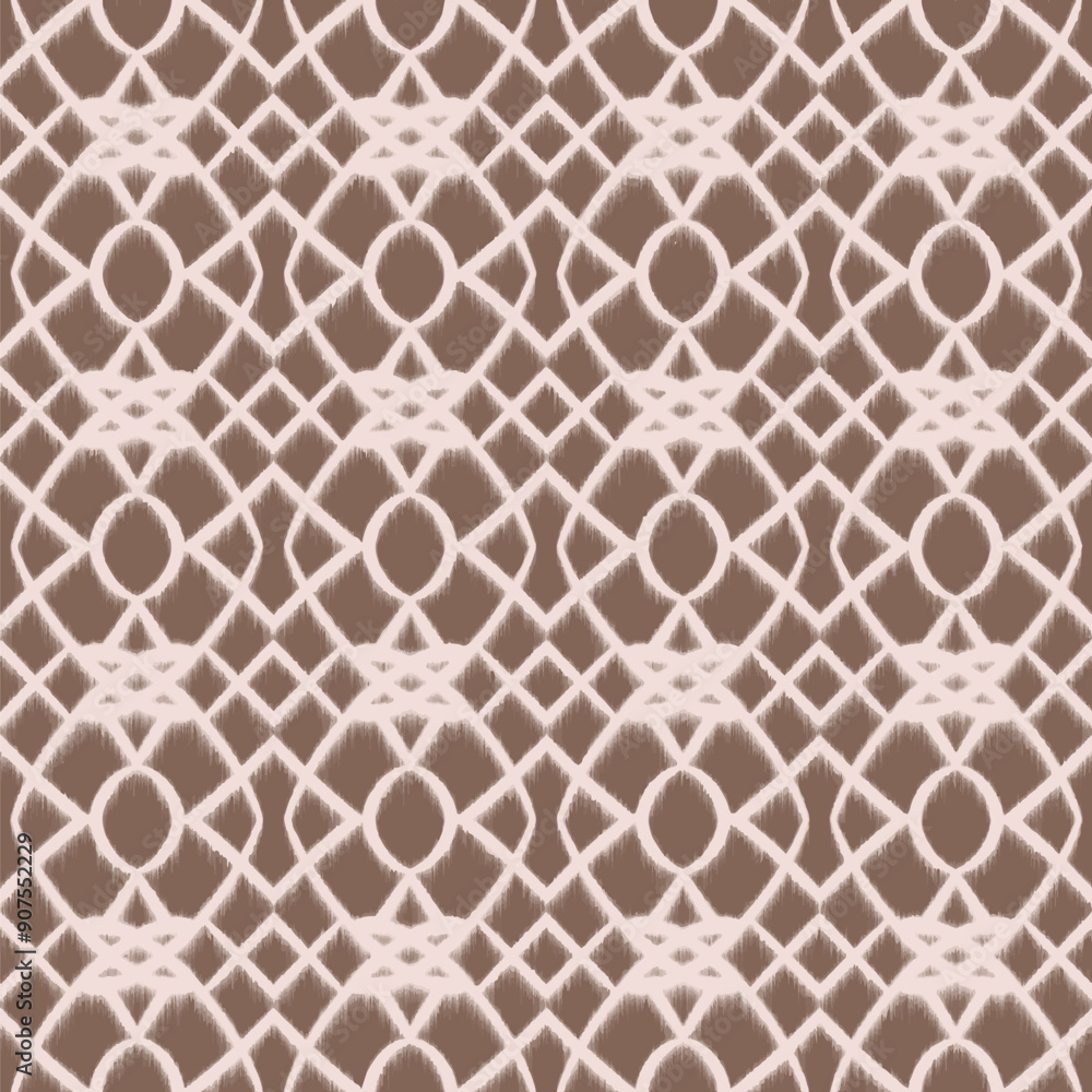 Fototapeta premium Ikat Vintage Brown Minimal (1) ethnic seamless pattern Embroidery style [Converted].eps