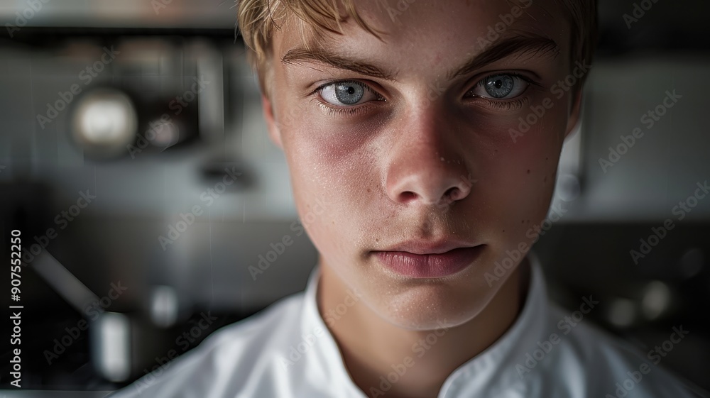 Focused close-up portrait of a young Estonian male in a thoughtful pose Focused close-up portrait of a young Estonian male in a thoughtful pose