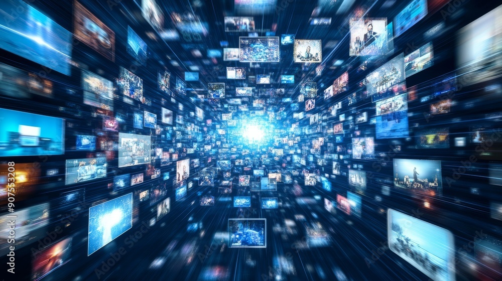 Obraz premium Connecting Through Streaming and Social Services