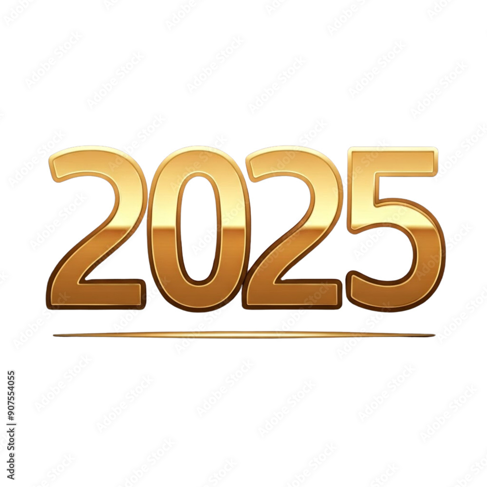 3d gold 2025 happy new year on Isolated transparent background png. generated with AI 3d gold 2025 happy new year on Isolated transparent background png. generated with AI