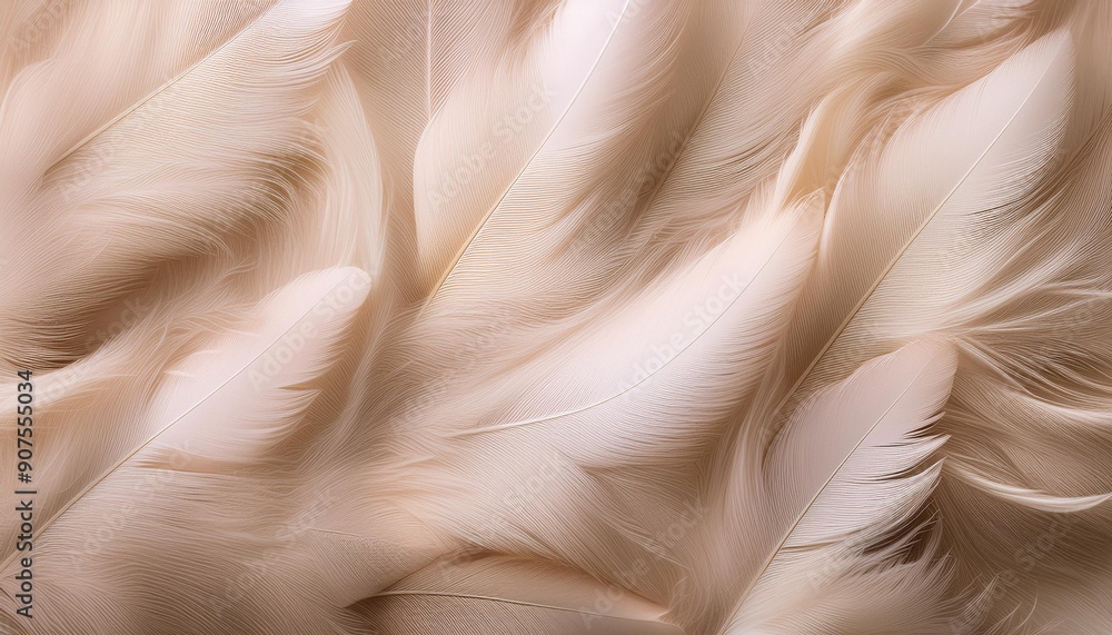 Close-Up of Beige Feathers: Ideal for Canvas, Texture, and Decorative Use Close-Up of Beige Feathers: Ideal for Canvas, Texture, and Decorative Use
