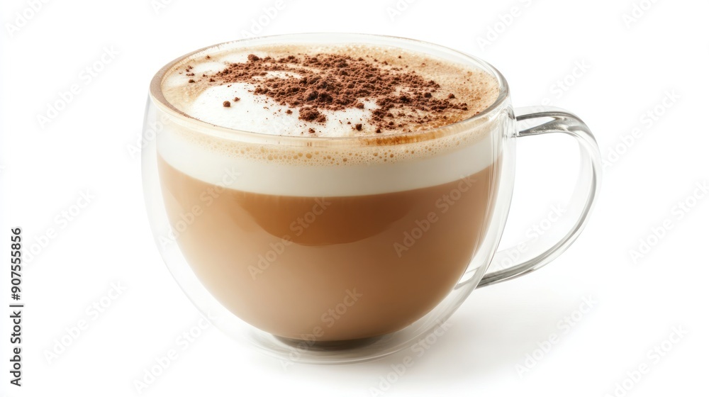 Obraz premium Cappuccino in a Double-Walled Glass Mug