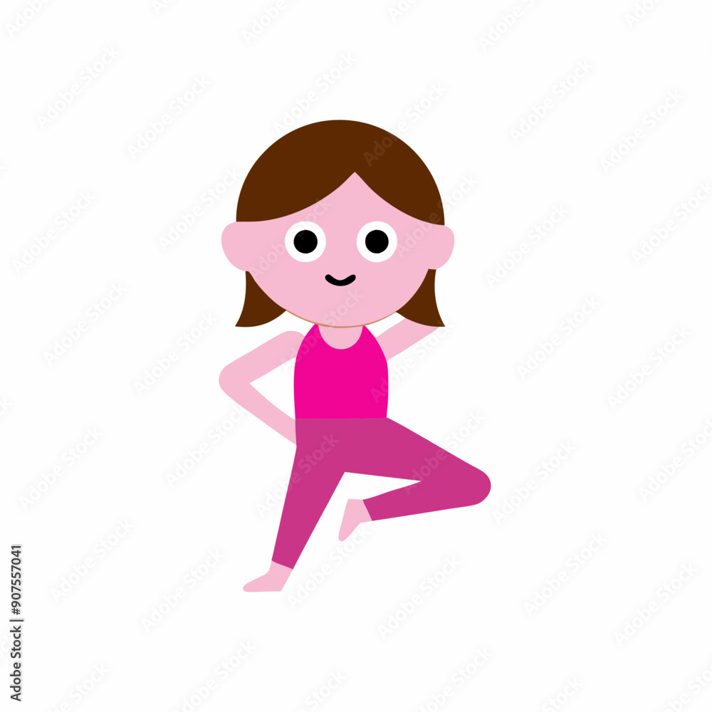 Girl with a yoga mat, doing a yoga pose Girl with a yoga mat, doing a yoga pose