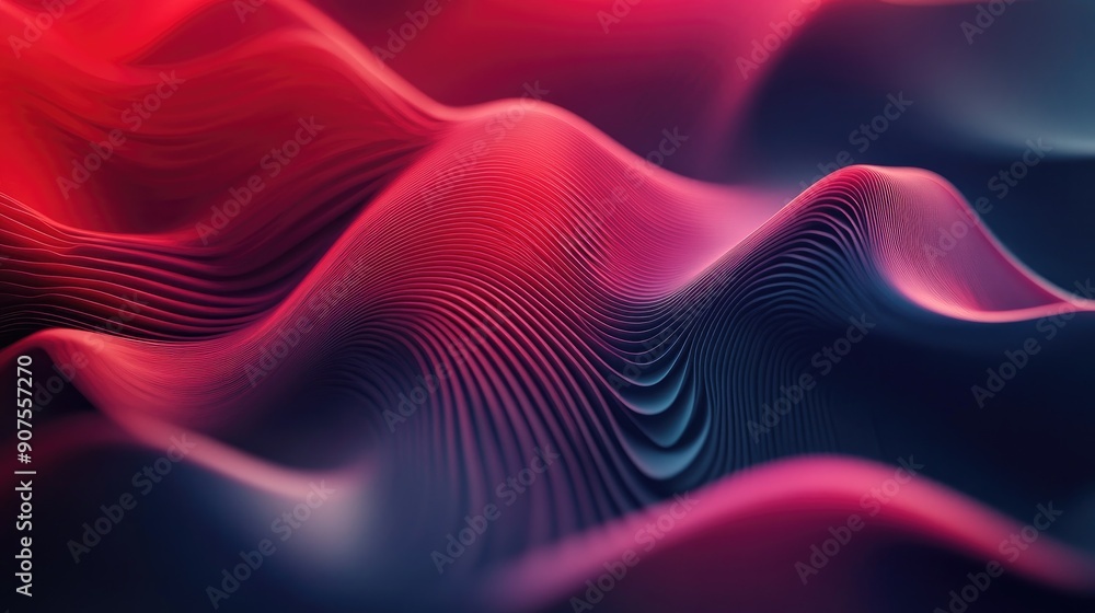 Obraz premium Dynamic abstract background with overlapping wavy lines and 3D effects
