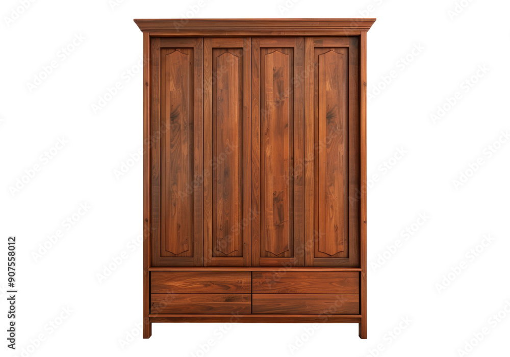 Luxury wooden wardrobe isolated on transparent background. Luxury wooden wardrobe isolated on transparent background.