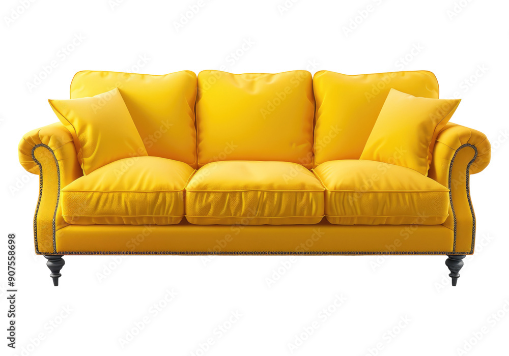 yellow luxury couch isolated on transparent background. yellow luxury couch isolated on transparent background.